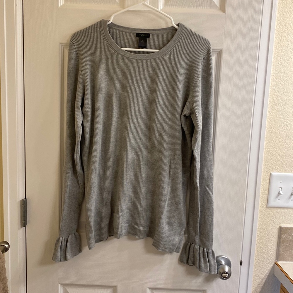 Ann Taylor ruffle sleeve sweater